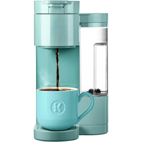 Single Serve Coffee Maker Compatible with K-Cup Pods, Compact Personal Coffee Brewer with 30oz Removable Reservoir, 3 Brew Sizes (6, 8, 10 oz), Travel Mug Friendly - Seafoam Green