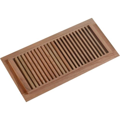 6 Inch x 14 Inch Red Oak Hardwood Vent Floor Register Self Rimming Unfinished