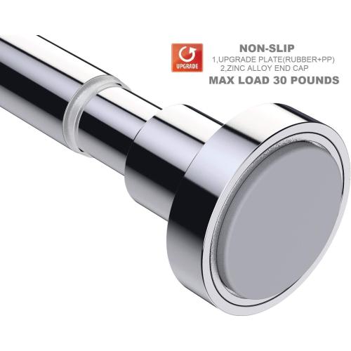 BRIOFOX Shower Curtain Rod 43-73 Inches, Never Rust and Non-Slip Spring Tension Rod for Bathroom, Polished 304 Stainless Steel