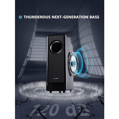 5.1 CH Surround Sound Bar with Dolby Audio, Sound Bars for TV, Wireless Subwoofer & Rear Speaker, Dolby Digital Plus, Bluetooth 5.3, Surround Sound System for Home Theater, 4K & HD TVs| HDMI & Optical