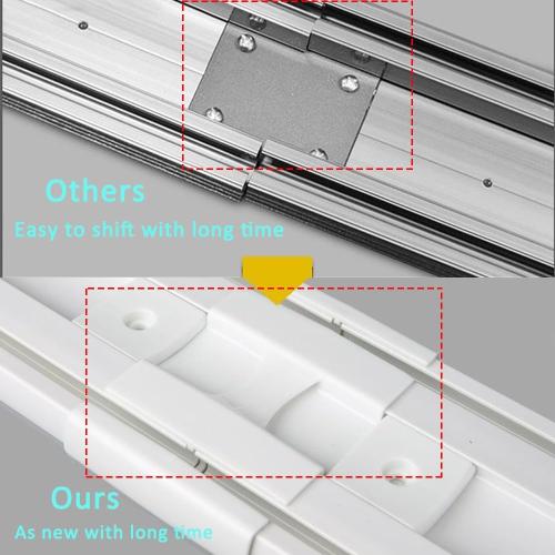 Curtain Conjoined Double Track, Heavy Duty Ceiling Rail for Living Room Bedroom Room Divider(White, 3-6ft)
