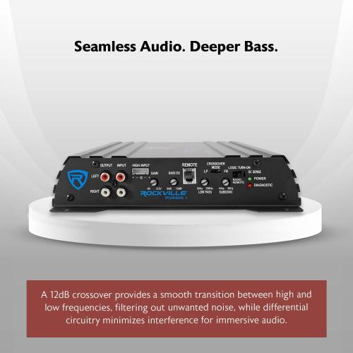 Rockville RV12.1C 600W 12 Loaded Car Subwoofer Enclosure with 1200W Mono Amplifier and Amp Kit, CEA-2006 Compliant, Ported Design, for Car Audio Systems