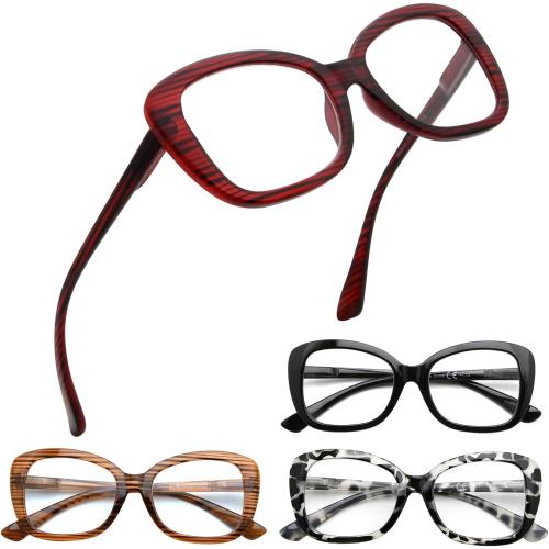 Eyekepper 4-Pack Chic Reading Glasses for Women Oversized Readers  1.75