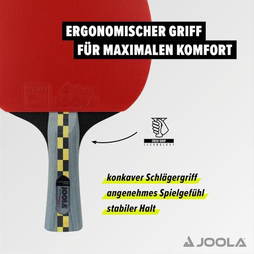 JOOLA Carbon Pro Professional Ping Pong Paddle - Racket with Carbonwood Technology & Red/Black JOOLA 4 You Rubber - Table Tennis Racket Designed for Speed