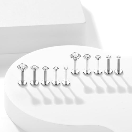Xpircn 18G 16G Flat Back Stud Earrings 14K Gold Plated Internally Threaded CZ Stud Piercing Jewelry for Tragus Helix Cartilage Conch Nose Hypoallergenic Lip Labret Medusa Piercing