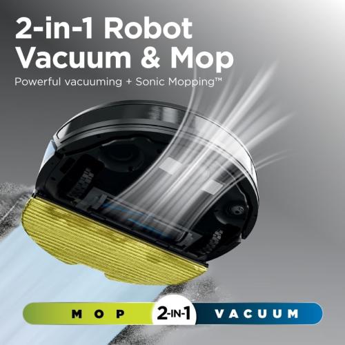 Shark Robot Vacuum & Mop Combo, Powerful Suction, Matrix Plus, 60-Day Debris Capacity, HEPA Bagless Self Empty Base, Sonic Mopping, Home Mapping for Pet Hair - Carpets & Hardfloor, AV2610WA