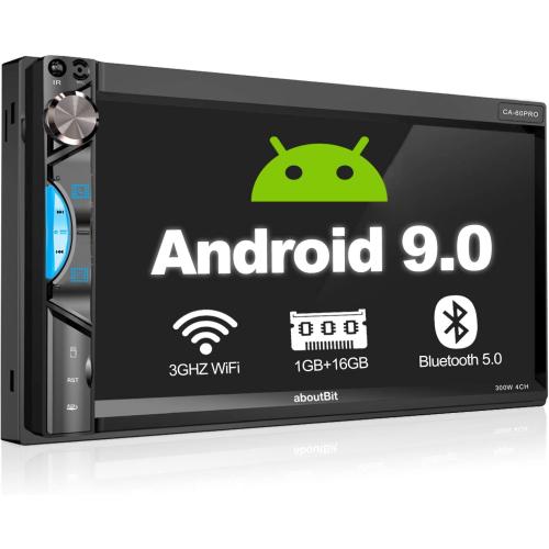 Android Double Din Car Stereo, aboutBit in-Dash GPS Navigation Multimedia Radio Receiver - 7 inch HD Touch Screen Mirror Link WiFi Bluetooth Rearview Camera Dual USB AM & FM Radio 1G/16G