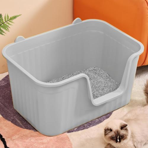Extra Large Cat Litter Box 25.2 L x 18 W x 14 H Jumbo Cat Litter Box for Multi Cat Households, High Sided Litter Box& Top Entry,Anti-Splashing Kitty Litter Box Easy Cleaning.Gray