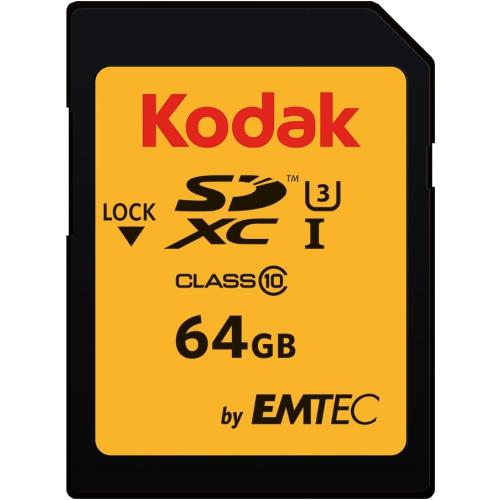 Kodak SDXC Card 64GB UHS-I U3 V30 Ultra - Up to 95MB/s Max Read Speed - Write Speed 85MB/s Max - Storage of 4K Ultra HD Videos and HD Photos - SD Card