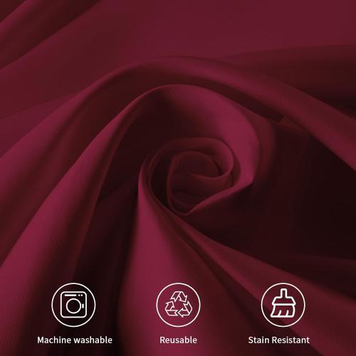 Fixwal 6 Pack 120 Inch Tablecloths Round Burgundy Table Cover | Polyester Fabric,Reusable, Machine Washable And Ironable, Ideal For Wedding, Party And Thanksgiving