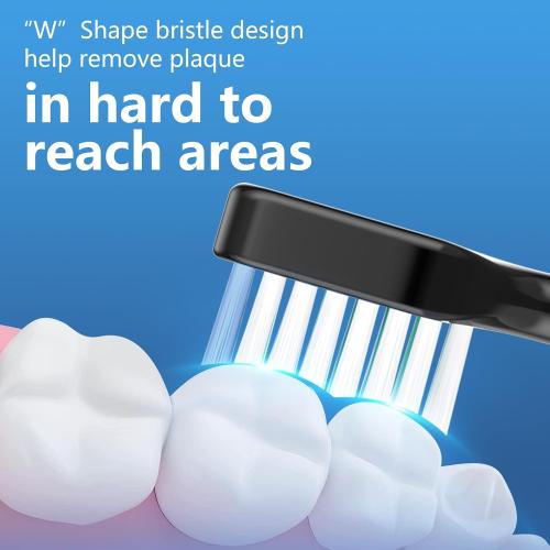 Replacement Toothbrush Heads for Waterpik Complete Care 5.0/9.0, and Compatible with AquaSonic Duo and Home Dental Center Electric Toothbruh, 5 Count(Pack of 1), Black