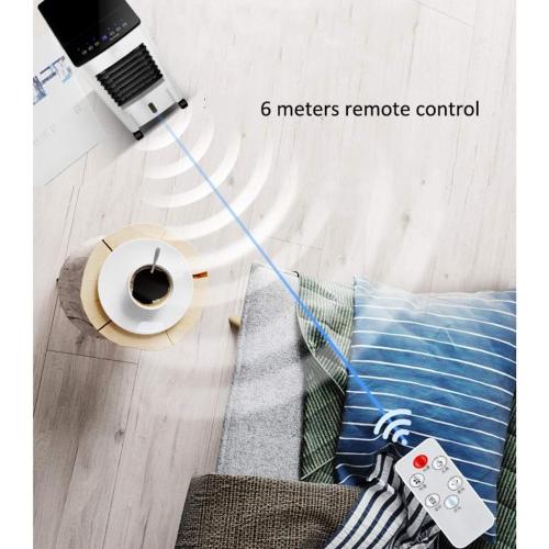 Portable Air Conditioner Fan Living Room Water- Cooled Remote Control Space Air Coolers, office Single Cool Cold Air Fan, Nightstand Portable Bladeless Air Conditioning Unit White
