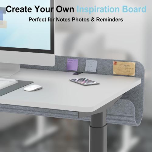 Felt Under Desk Cable Management Tray, 47.2 Cord Organizer with Clamp or Screw Mount, Laptop & Tablet Slot, Desk Cable Organizer for Home & Office