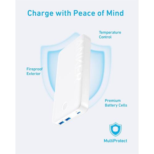 ANKER Power Bank, 20,000mAh Portable Charger with 22.5W Max Fast Charging, 2 USB-A, 1 USB-C for iPhone 16/15/14/13/12 Series, Samsung, iPad Pro, AirPods, Apple Watch, and More