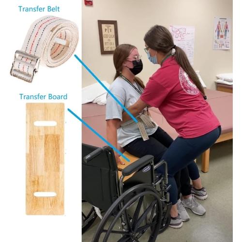 COW&COW 24 Wooden Transfer Board and 60 Belt Kit for Patient, Senior and Handicap Move Assist and Slide (24Inch)