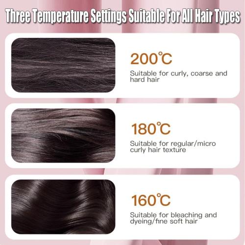 Mini Hair Straightener with 3-Temp Settings & Anti-Scald Shell, Fast Heating 30s Portable Hot Comb for Travel, Frizz Control for All Hair Types(Black)