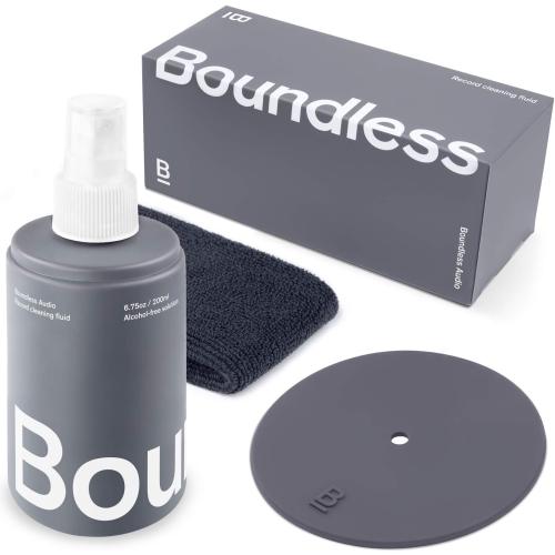 Boundless Audio Record Cleaning Solution - 6.75oz Vinyl Cleaner Fluid, Vinyl Cleaner Cloth & Record Label Protector - Complete Cleaning Kit