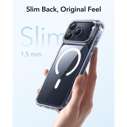 ESR for iPhone 17 Pro Max Case with Stash Stand, Camera Control Cover Compatible with MagSafe, Military-Grade Drop Protection for iPhone 17 Pro Max Phone Case, Scratch-Resistant Back Cover, Clear