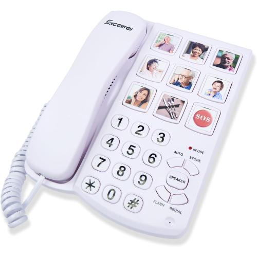 Big Button Phone for Seniors, Corded Landline Phone One-Touch