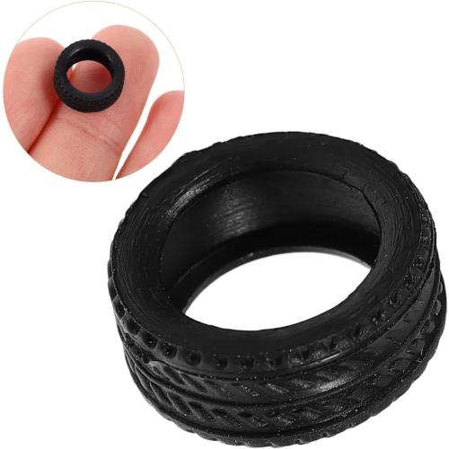 8pcs 1:64 Scale Rc Car Rubber Tire, Replacement Tires for Miniature Cars, Easy to Install, Black, 0.43 * 0.43 * 0.19inch, for DIY Model Car Accessories