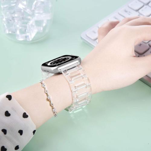 Size 42mm/41mm/40mm V-MORO Resin Bands Compatible with Apple Watch Band 42mm/41mm/40mm Series 11/10/9/8/7 Fashion Lightweight Bracelet Replacement with Stainless Steel Buckle for iWatch Series 6/SE/5/4/3/2/1(38/40/41/42mm)
