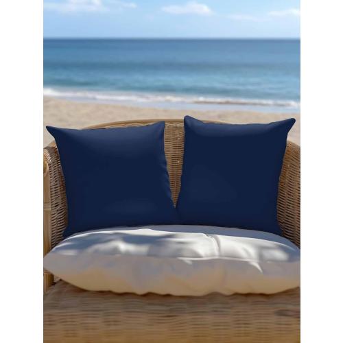 Size medium Navy Blue Outdoor Pillow Inch Pack of 1 Simple Solid Color Waterproof Throw Pillow Covers with Inserts Lumbar Cushions for Home Patio Tent Balcony Garden Sofa