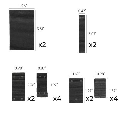 16 Pack Multiple Size Slopes Black Plastic Composite Shims Leveling Wedges for Furniture Extreme Load Capacity Support Easy to snap Cut-to-fit Door Window Toilet Shims Sheds Table Levelers