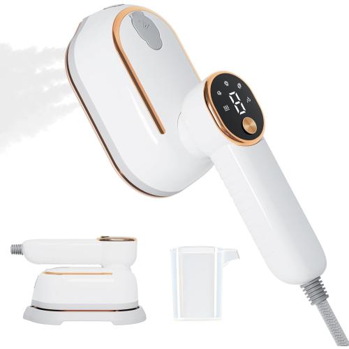 Travel Steamer, 1200W Portable Steamer for Clothes, 10-Second Rapid Heat-Up Plancha a Vapor Para Ropa with LED, 180° Rotating Handle & Ceramic Soleplate for Travel, Home, Office Use