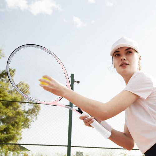 bo'weiqi 27 Recreational Tennis Racket Set 2 Players Lightweight Pre-Strung Tennis Racquets for Beginners, Including 3 Balls, 2 Overgrips, 2 Vibration Dampers and 1 Bag Easy Carry