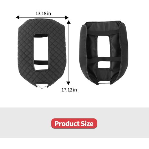 Jimen Car Center Console Cover Pad Fit for Chevy Silverado/Avalanche/Tahoe/Suburban 2007-2013, Leather Armrest Cover Fit for GMC Yukon 2007-2013 (Black)