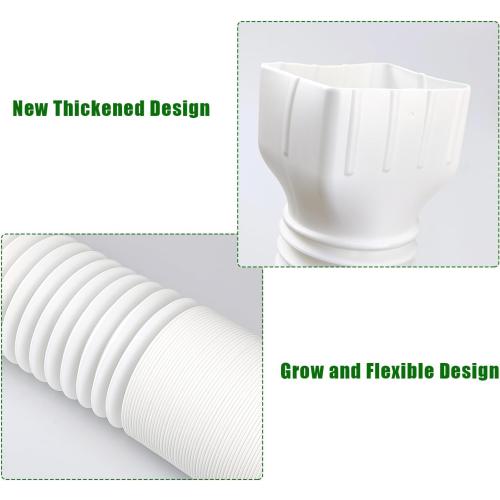 QPEY Gutter Downspout Extensions, 2 Pack White Downspout Extender 21-60 Retractable Rainwater Ditch Drainage Pipe Gutter Splash Guard