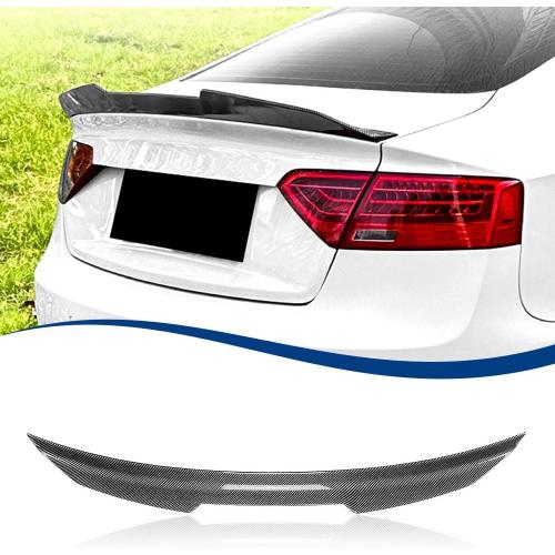 Rear Trunk Spoiler PSM-Style Compatible with (A5 S5 RS5 4DR Sportback 2008-2016, Carbon Fiber Pattern)