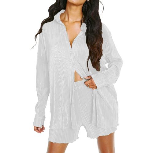 Size Medium Color White NUFIWI Women Y2K 2 Piece Pants Set Oversized Floral Printed Button Down Shirt High Waist Pants Outfits Summer Streetwear