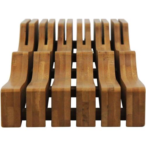 Oceanstar In-Drawer Bamboo Knife Organizer
