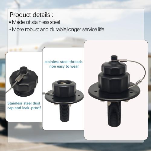 G-Sunny All Metal RV City Water Inlet with Check Valve, RV Water Inlet Replacement, RV Water Fill Inlet,RV Water Inlet Connection for for RV Camper Motorhome Trailer Marine (Matte Black)