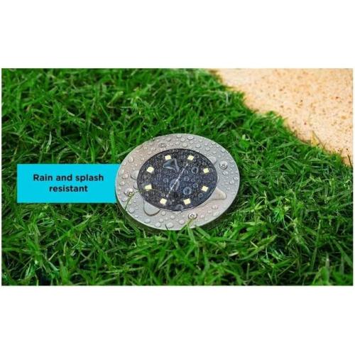 8Pack.... Solar-Powered Outdoor Disk Light