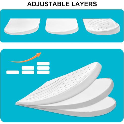 2 Pairs Wonderwin 3 Layers Adjustable Heel Wedge Inserts for Supination & Pronation Correction - Silicone Medial & Lateral Heel Insoles for Bow Legs, Knee Pain, Foot Alignment(Small)
