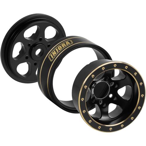 INJORA 1.0 Brass Beadlock Wheels for 1/24 1/18 RC Crawler Upgrade