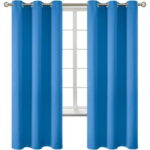 BGment Classic Blue Blackout Curtains for Bedroom 72 Inch Long - 2 Panels