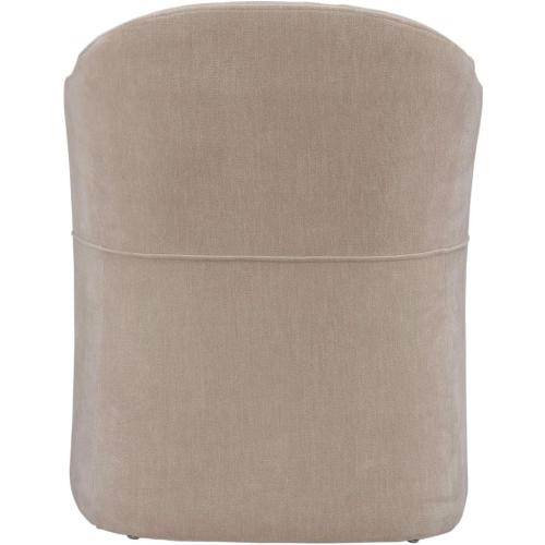 Accent Dining Chair with Castors - Squared Arm - Upholstry