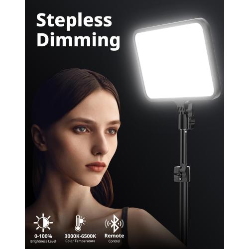 UBeesize 2 Pack LED Video Light Kit, Photography Lighting, 13 Studio Lights with 65 Tripod Stand and Phone Holders, Podcast Lighting for Video Recording,Tiktok,YouTube