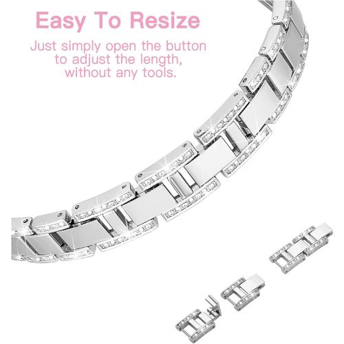 wipalor Dressy X Band for Silver Apple Watch Bands 44mm for Women with Bling Diamond Case, Metal Thin iWatch Bands for women, Designer Cute Band for Apple Watch SE Series 6 Series 5 4-Silver