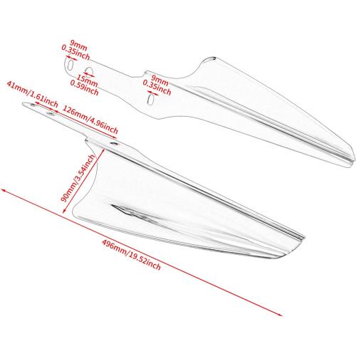 Front Fork Mount Wind Deflectors Windshield Fit for Harley Touring Street Glide Electra Glide Road King CVO FLHT FLHR FLHX 1995-2023 Chrome