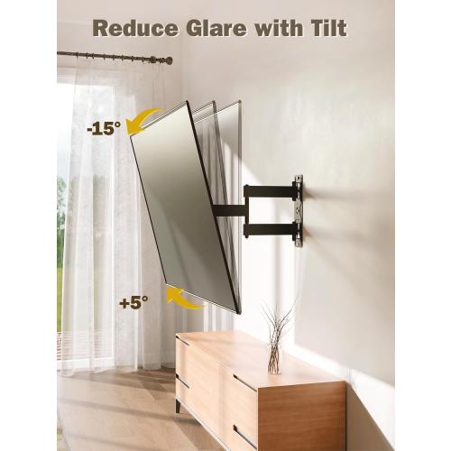 Mounting Dream UL Listed TV Wall Mount for Most 26-55 Inch TVs, Full Motion TV Mount with Perfect Center Design, Articulating Wall Mount TV Bracket Swivel and Tilt, Max VESA 400x400mm, Up to 77LBS