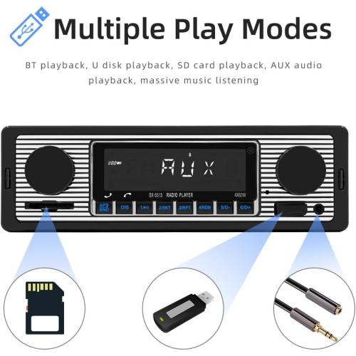 Classic 7 Single Din Car Radio,Bluetooth Car Stereo, FM Radio,Car Audio Receiver, Voice Control,Hands-Free Calling, Built-in Microphone,USB/SD/AUX,Support MP3/WMA/WAV, Dual.Car Multimedia Player