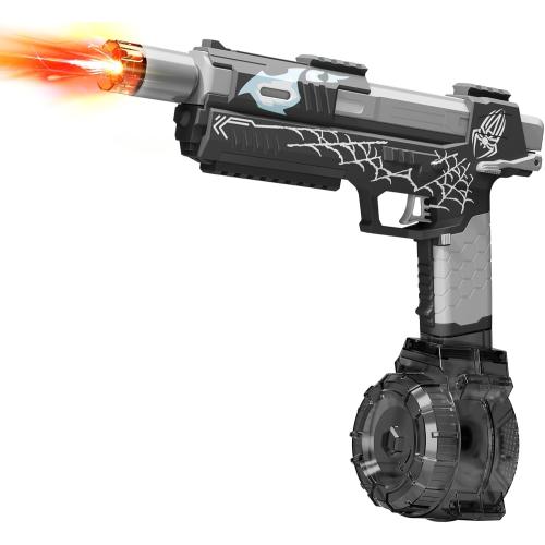 Electric Water Gun for Adults Kids, Automatic Squirt Gun with a Long Range of up to 26 Ft, LED Light Large Capacity IP7 Waterproof Fully Auto Water Gun(Black)