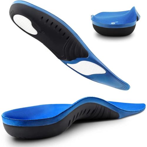 Size medium Plantar Fasciitis Insoles, High Arch Support Shoe Inserts Men Women, Orthotics Gel Running Insoles for Flat Feet - Arch Pain - Pronation - Metatarsalgia Pain Relief Heavy Duty Support(Trim to Fit)