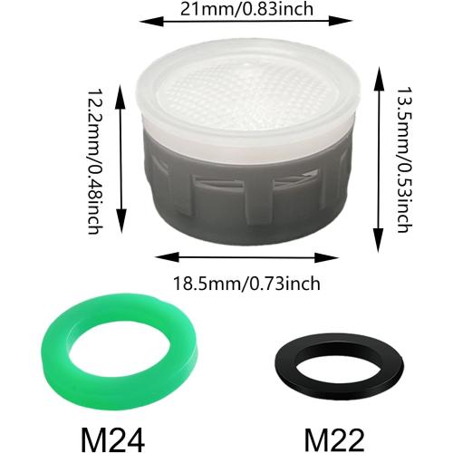 Faucet Aerator 2.2GPM Flow Limiter Insert Faucet Aerator Replacement Part Used for Bathroom or Kitchen Sink Faucet Filter Suitable for Internal and External Thread Faucet Aerators (20 PCS)