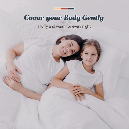 Feather Comforter, Filled with Feather and Down, White Duvet Insert - Luxurious Hotel Collection Bed Blanket Comforter - 100% Cotton Shell - 128 x 98
