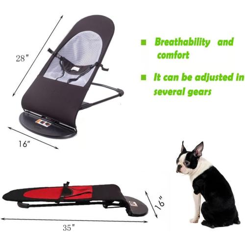 Dog Rocking Chair, Portable Cat Rocking Chair, Pet Dog Bed Cat Sofa, Foldable Rocking Chair Small Pet Rocker for Pets up to 30 lbs (Black)